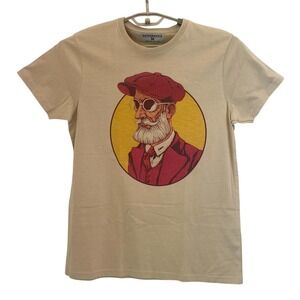 Artegraphia Gentleman Glasses Hipster Graphic Tee Print Crew Neck T-Shirt Medium